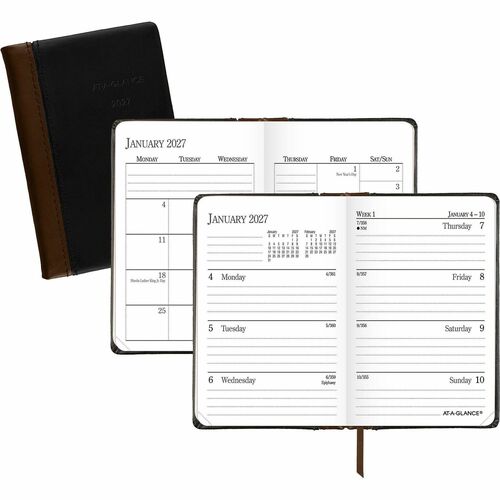 Monthly Planner System, 12 Month Jan-Dec, 8-1/4"x10-7/8", Black