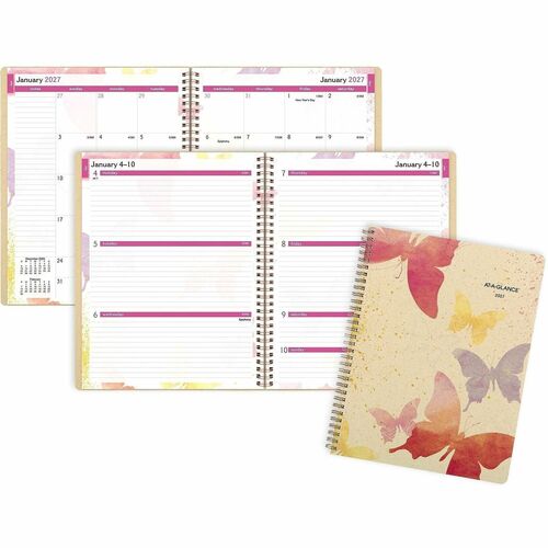 Weekly/Monthly Planner, Jan-Dec, 2 Pages Per Month, 8-1/2"x11", Watercolors