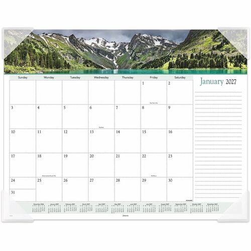 Calendar Desk Pad, Block, 12 Month Jan-Dec, 22" x 17", Landscape