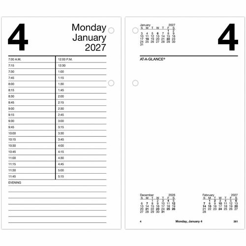 Large Desk Refill, F/E21-Style Base, Jan-Dec, 4-1/2" x 8"