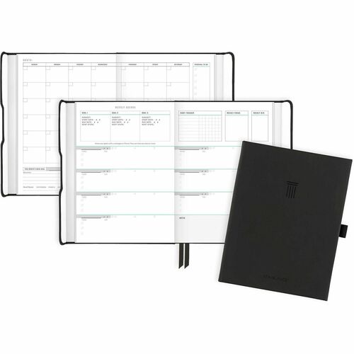 Planner, Weekly/Monthly, 12 Months, Undated, 5-1/2"x8-1/2", Black