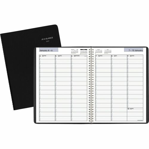 Professional Weekly Appointment Book, Jan-Dec, 8"x11", Black