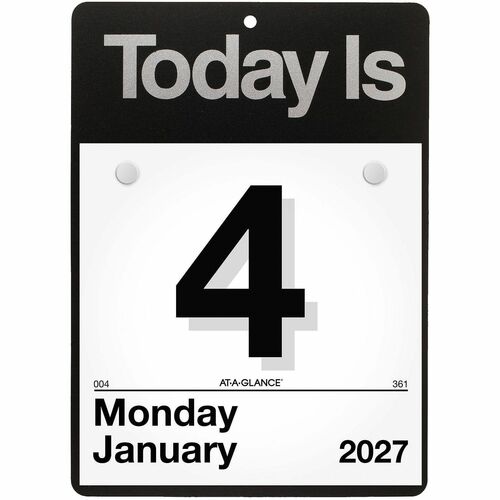 "Today Is" Calendar, 12 Months Jan-Dec, 1 Per Page, 6-5/8"x9-1/8", Black