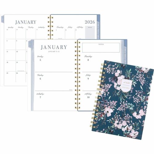 Planner, Calista Floral, Weekly/Monthly, 12 Month, Jan-Dec, 5-1/2" x 8-1/2"