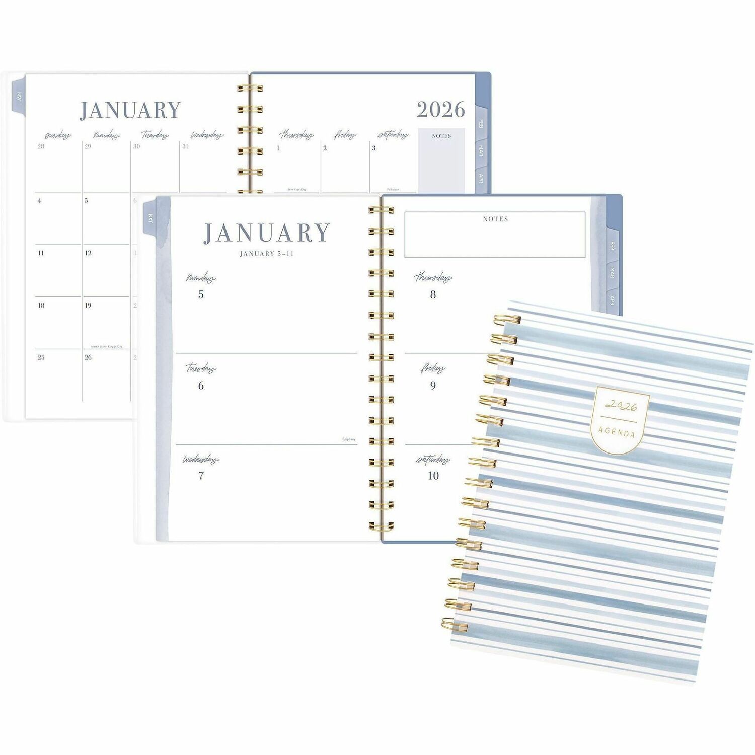Planner, Ciara Stripe, Weekly/Monthly, 12 Month, Jan-Dec, 5-1/2" x 8-1/2"