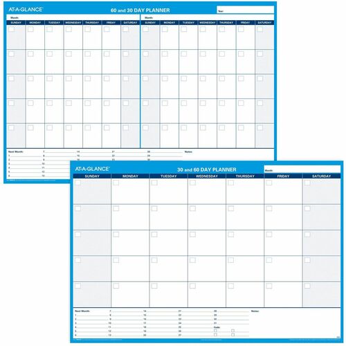 Undated Wall Calendar, 2-Sided, Erasable, 30/60 Day, 48" x 32", Beige