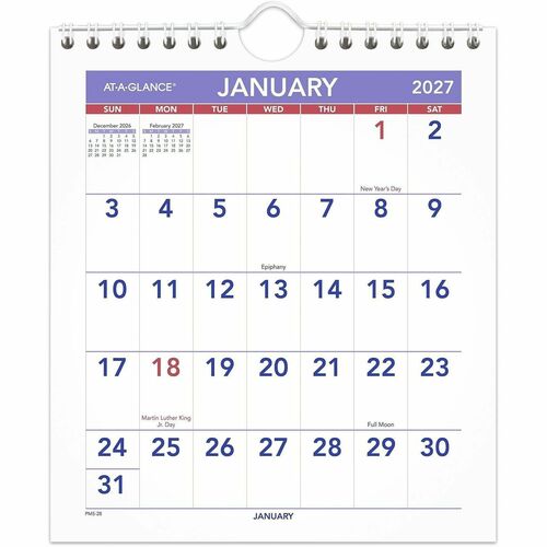 Mini Monthly Wall Calendar, 1 Pages Per Month, Jan-Dec, 6-1/2"x7-1/2"