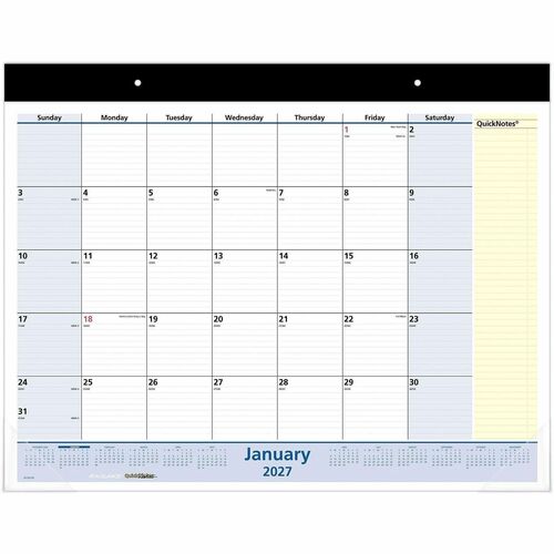 Desk/Wall Pad, 13 Months Jan-Jan, 1MPP, 22" x 17", Black Headband