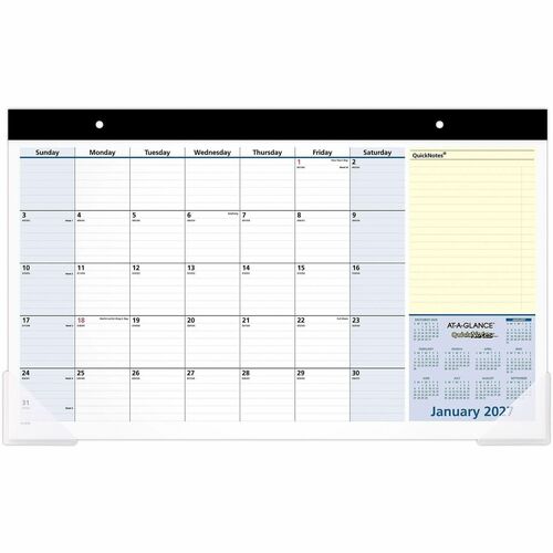 Desk Pad Calendar, Jan-Jan 13 Month, 17-3/4" x 10-7/8", Multi