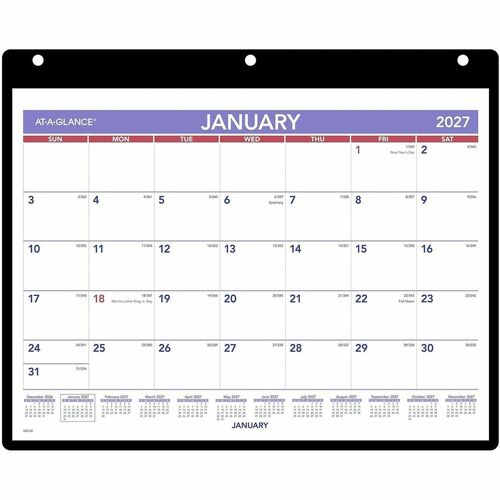 Monthly Desk/Wall Calendar, English, Jan-Dec, 1 Pages Per Month, 11" x 8-1/4"