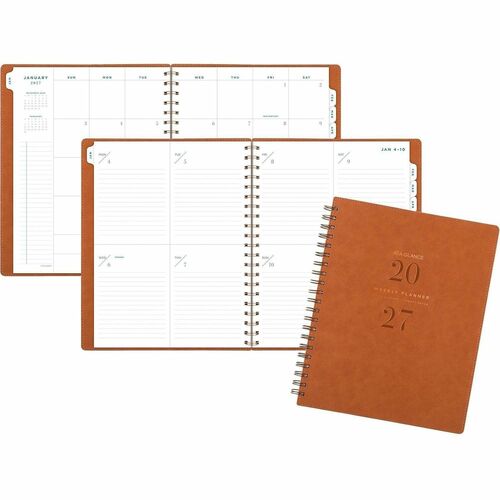 Planner, Weekly/Monthly, 13-Month, Jan-Jan, 8-1/2" x 11", Black and Bronze