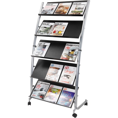 Display, For Literature, Mobile, 36-7/10" x 20" x 65-7/20", Black/Gray
