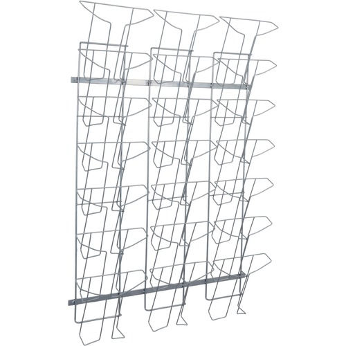Literature Display, 21-Compartment, 30.7"x5.11"x44", Gray