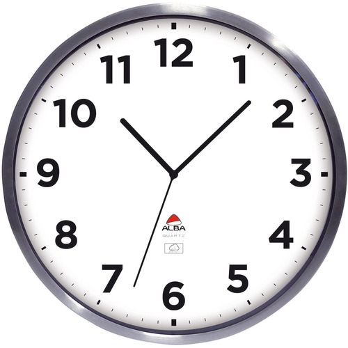 Clock, Wall, Outdoor, 14" x 1.73", Black/White