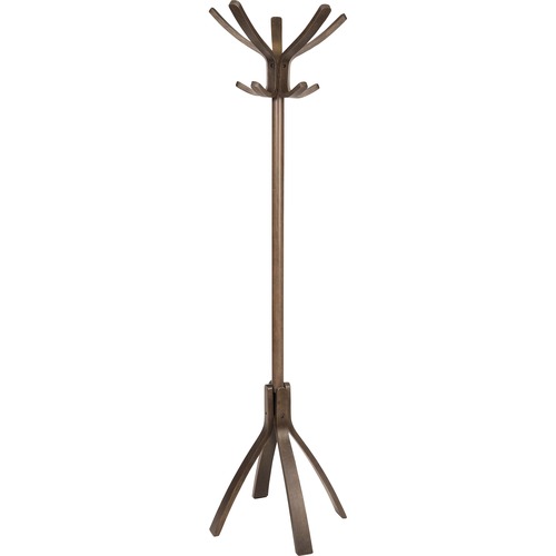 Wood Coat Stand, 4 Foot, 10 Pegs, Espresso