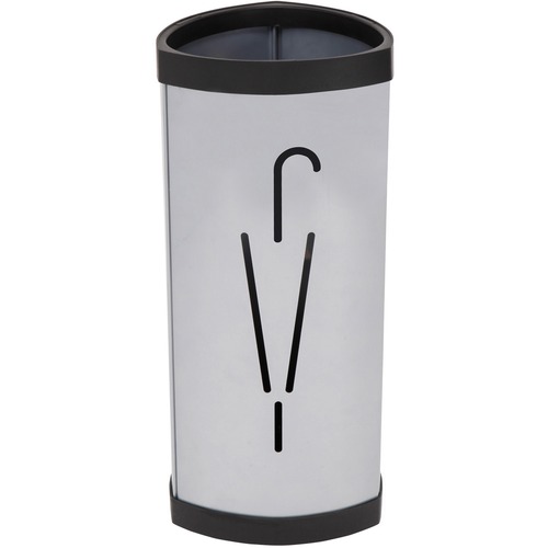 Umbrella Stand, Metal/Plastic, 13-3/8" x 6-1/8" x 25-3/8", Silver