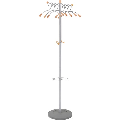 Coat Tree, 6 Metal Hangers, 19-1/4"x15-1/4"x68-1/2", Chrome