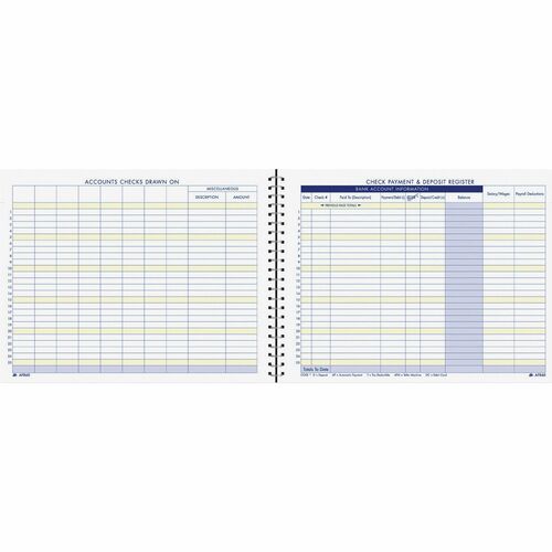 Check Payment/Deposit Register, 96 Pages, 8-1/2" x 11", White