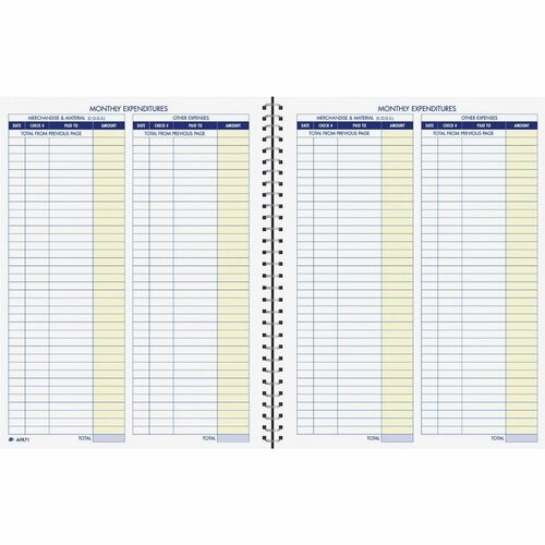 Monthly Record Book, 8-1/2" x 11", Royal Blue Cover