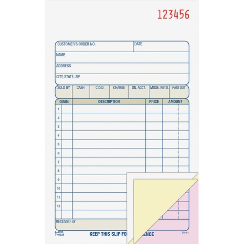 Sales Order Book, 3-Part, 4-3/16" x 7-3/16", BE/WE