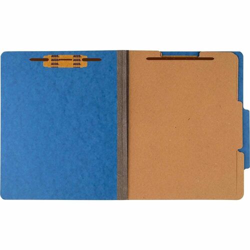 Classification Folders, 3" Expanding, 2 Dividers, Letter, Sky Blue 10/BX