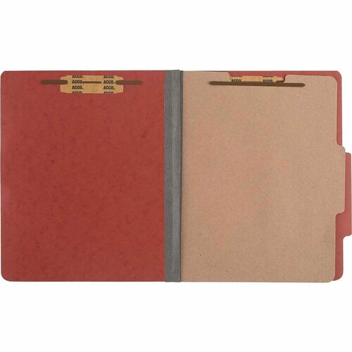 Classification Folders, 2" Exp, 1 Partition, Letter, Earth Red 10/BX