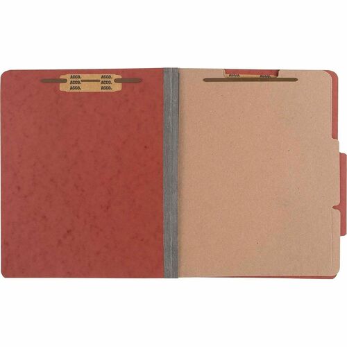 Classification Folders, 3" Expanding, 2 Dividers, Letter, Earth Red 10/BX