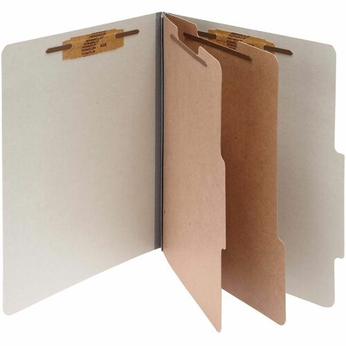 Classification Folders, 3" Exp, 2 Div, Letter, Mist Gray 10/BX