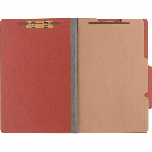 Classification Folders, 3" Exp, 2 Dividers, Legal, Red 10/BX