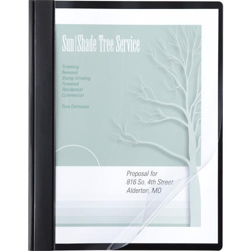 Report Cover, 8.50" x 11", 0.5" Cap, Black 10/PK
