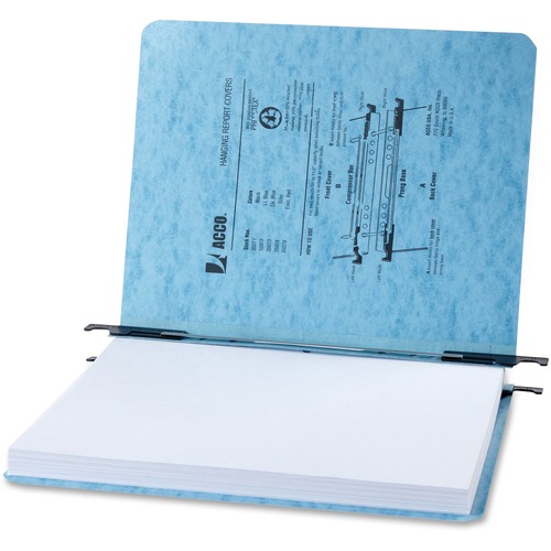 Hanging Report Cover, 2" Capacity, 11" x 8-1/8", Light Blue 5/PK