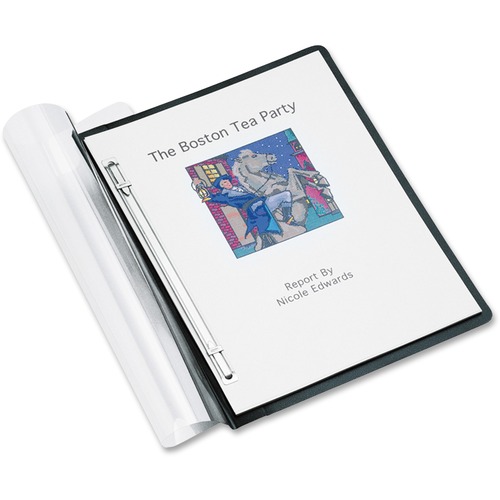 Report Cover, Frosted Front, Letter, 500 Sheet Capacity, Frosted/Black