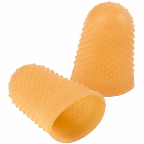Rubber Finger Tips, Thumb, 7/8" Diameter, Amber 12/BX