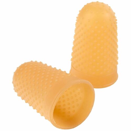 Rubber Finger Tips, Small, 9/16" Diameter, Amber 12/BX