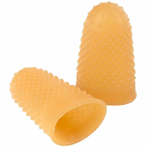 Rubber Finger Tips, Medium, 11/16" Diameter, Amber 12/BX
