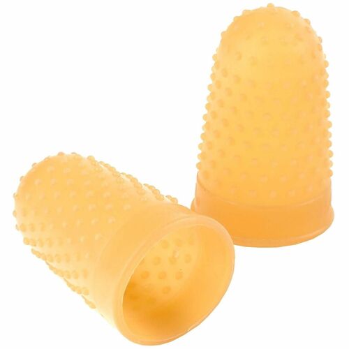 Rubber Finger Tips, Medium, 5/8" Diameter, Amber 12/BX