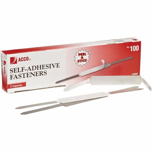 Self-Adhesive Fastener, 2-3/4" C-C Prongs, 2" Cap, SR 100/BX