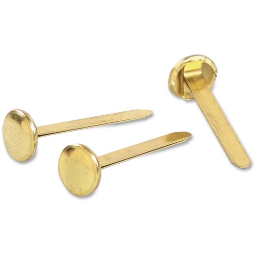 Round Head Fasteners, Size 5, 15/32"x1-1/4", Brass 100/BX