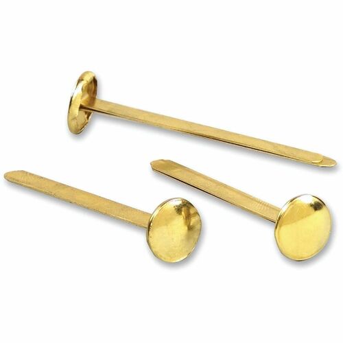 Round Head Fasteners, Size 7, 15/32"x2", Brass 100/BX