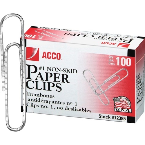 Paper Clips, 1-1/4" Size, Regular, .033 Gauge, Sr, 100/BX Per Pack 10/PK