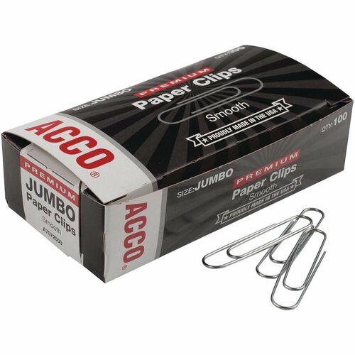 Gem Clips, No 4, Jumbo Size, .050 Wire Gauge, Sr, 100/BX Per Pack 10/PK