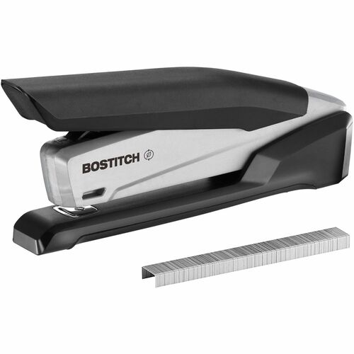 Desktop Stapler, 20 Sheet/210 Capacity, Rubber Handle, Black/Gray