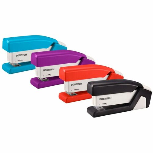 Compact Stapler, Half Strip, 15-Sheet Capacity, Assorted