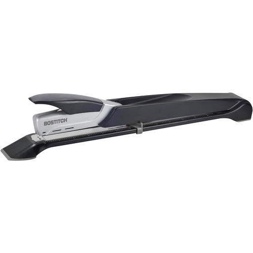 Long Reach Stapler, 25 Sheet Capacity, 12-1/2" Reach, Black/Silver