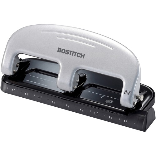 3-Hole Punch, 20 Sheet Capacity, Black/Silver