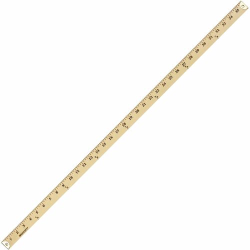 Yardstick, Metal Ends, Hang Hole, 36" L, Wood, Natural