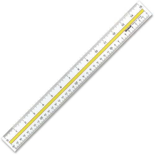Ruler, For Data Highlight, Flexible, Tinted Guide, 15", Clear