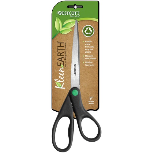 All Purpose Scissors, 9", Straight, Recycled, Black