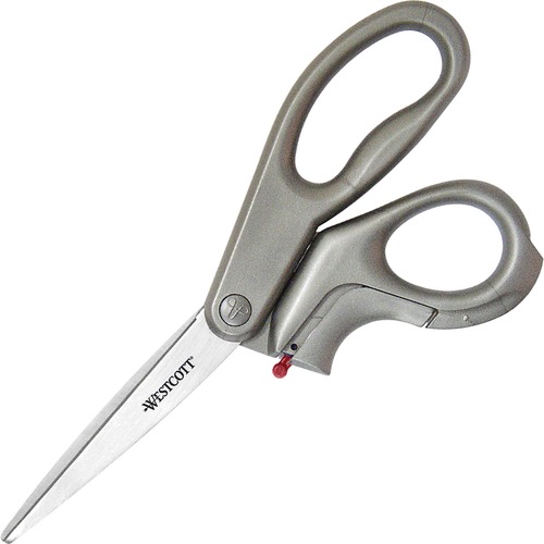 Box Cutter Scissors, Auto Retractable Blade, 3" Cut/8" Full, Black