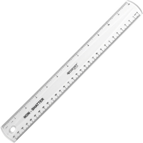 Ruler, Non-Shatter, 12 Inch, Clear